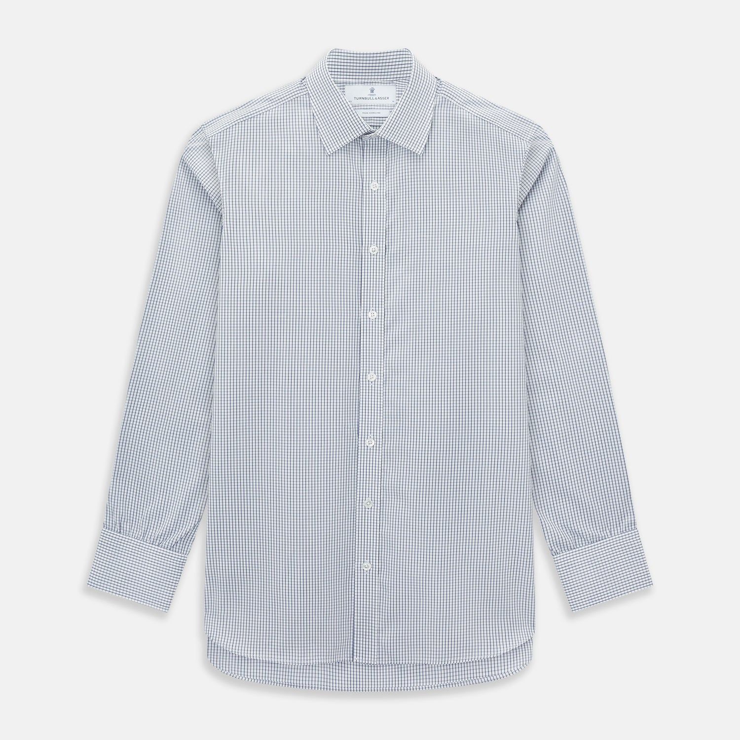 Navy Tattersall Check Mayfair Shirt