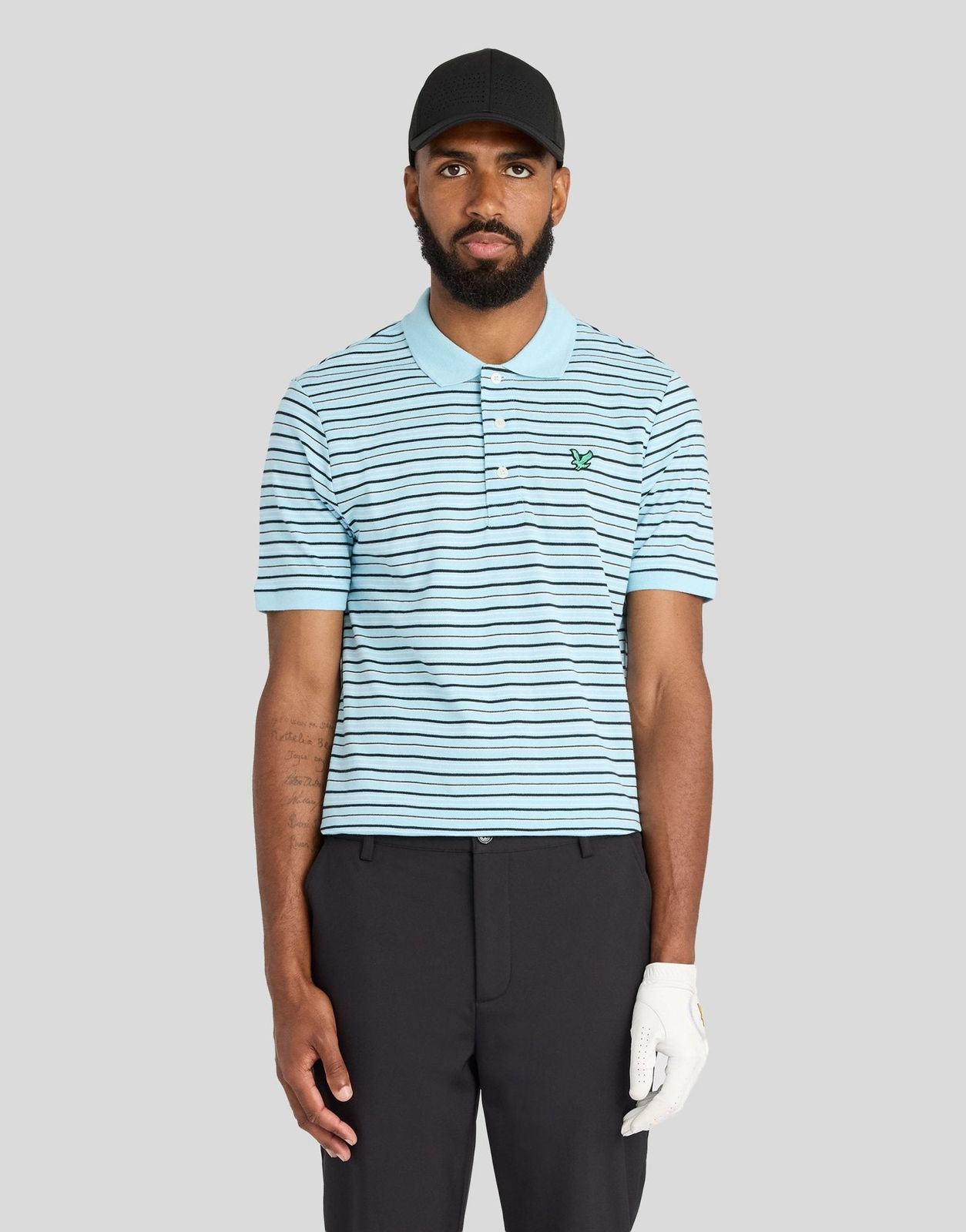 Green Eagle Striped Polo Shirt