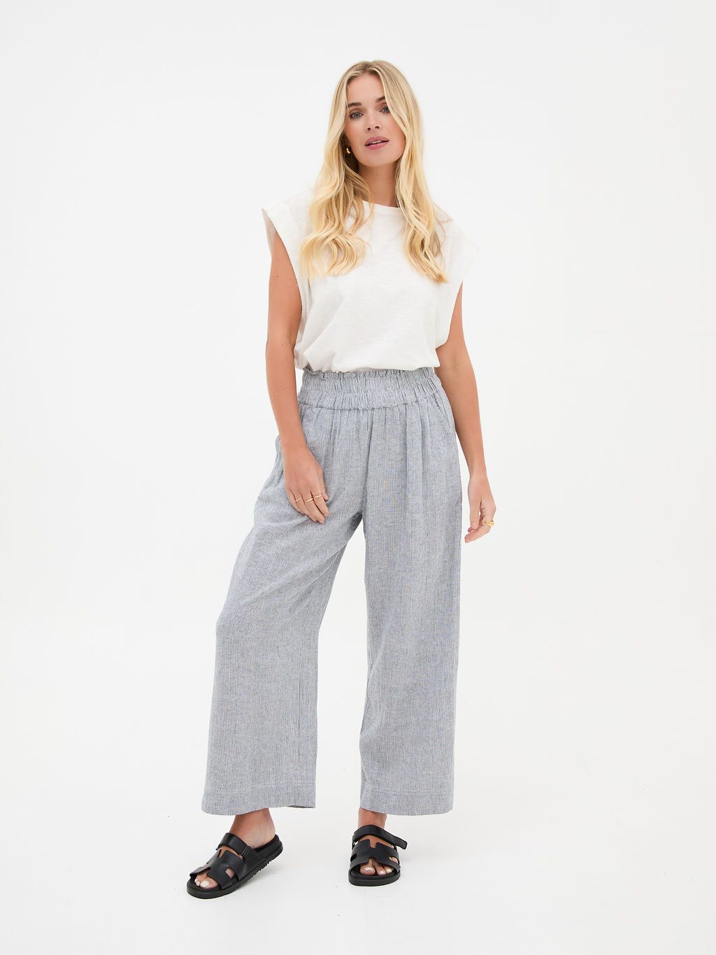 Ria Stripe Linen Culottes