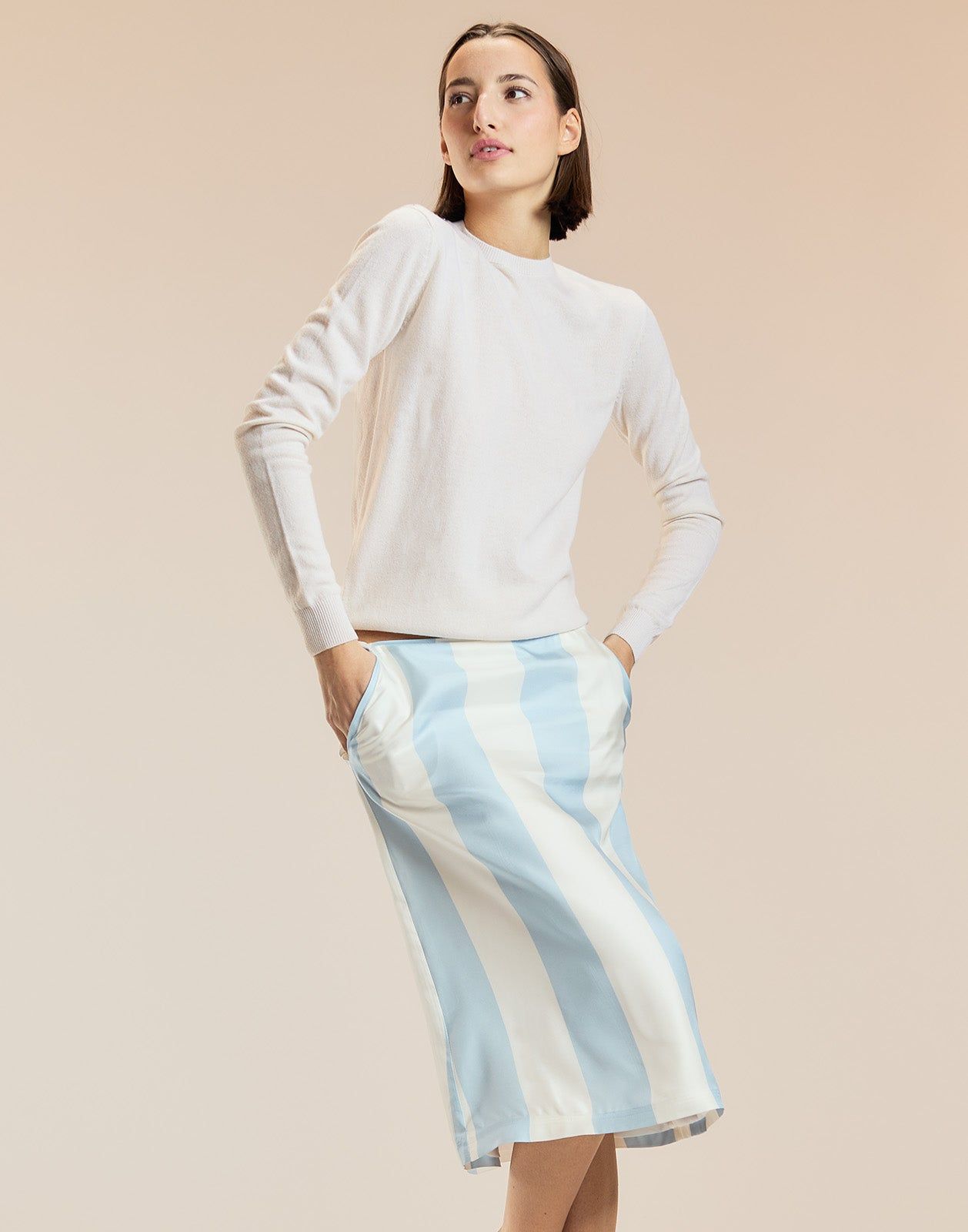 Stripe Collectible Silk Skirt