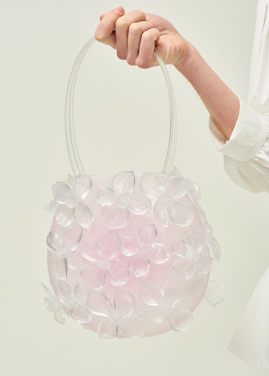CRYSTAL GRADIENT FLORAL HANDBAG