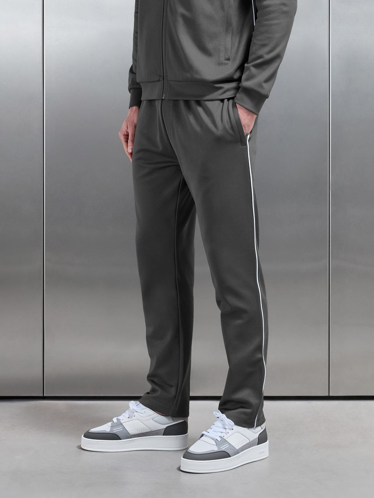 Piping Track Pant in Grey