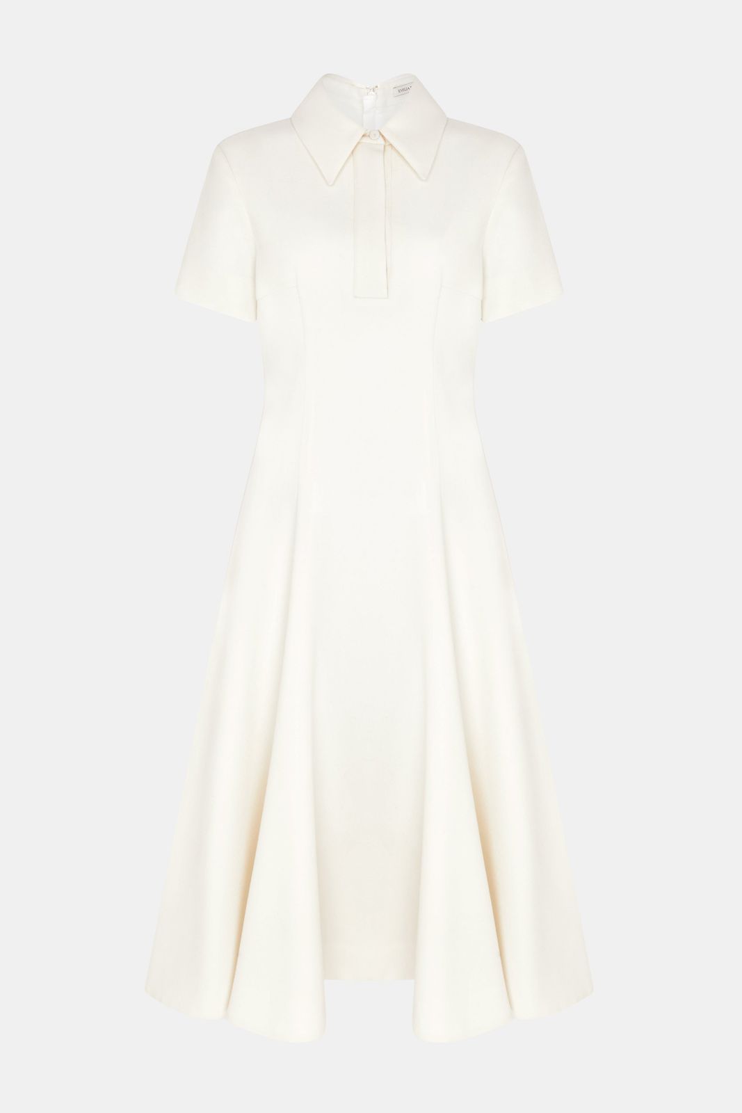 Feliciana Dress In Ivory Single Wool Crepe