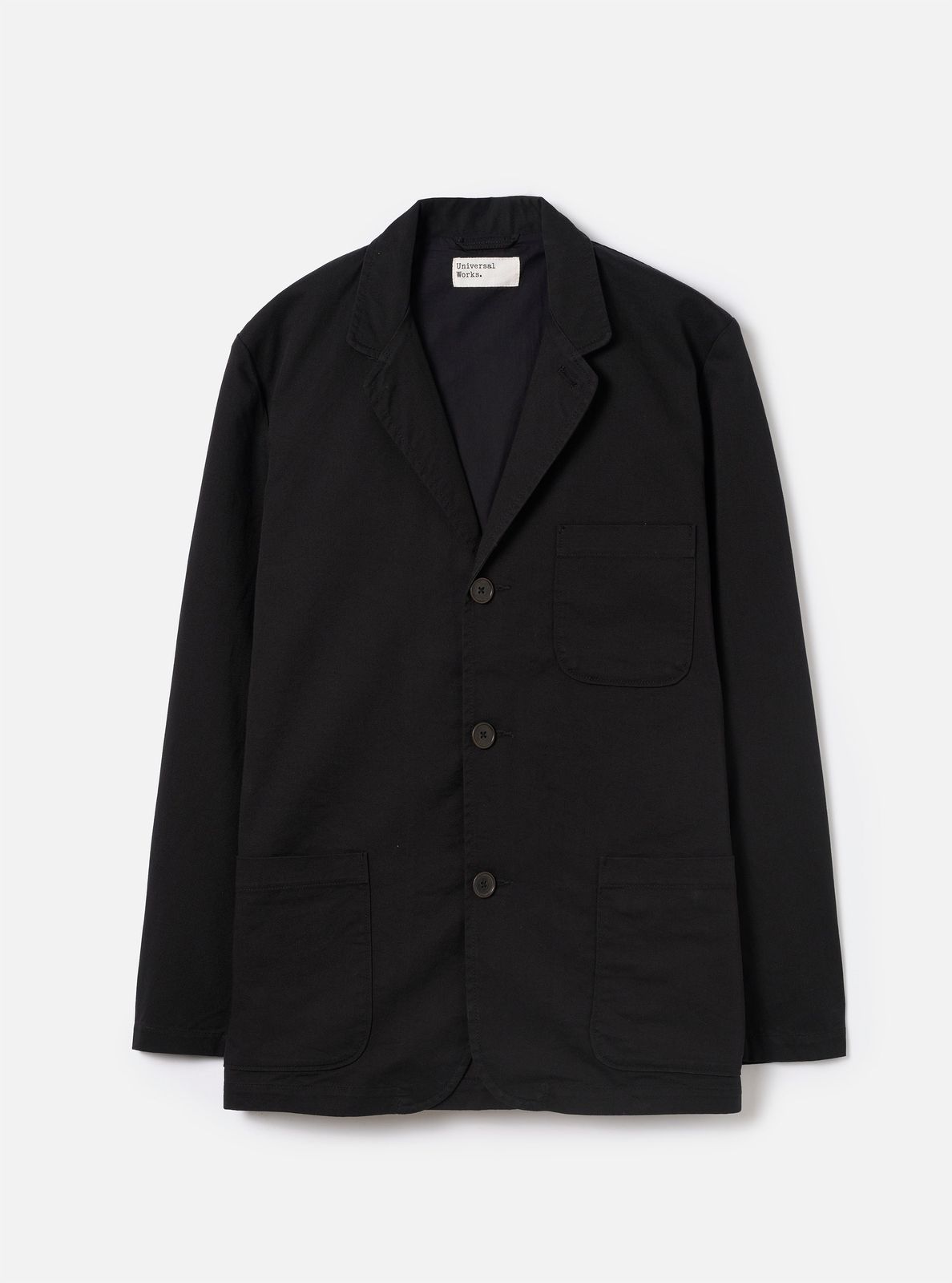 Black Twill Three Button Jacket