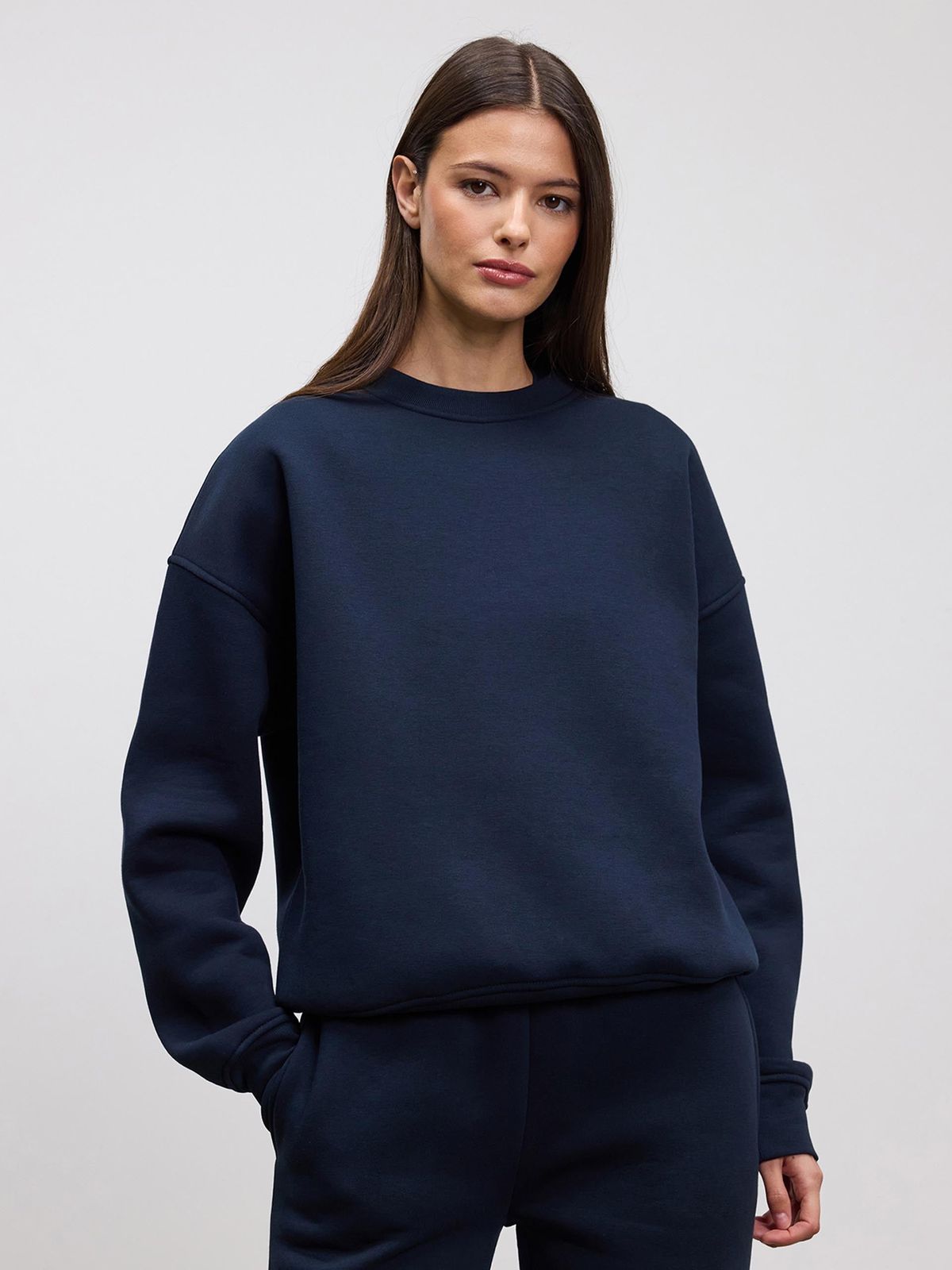 Womens Neoprene Sweatshirt in Navy