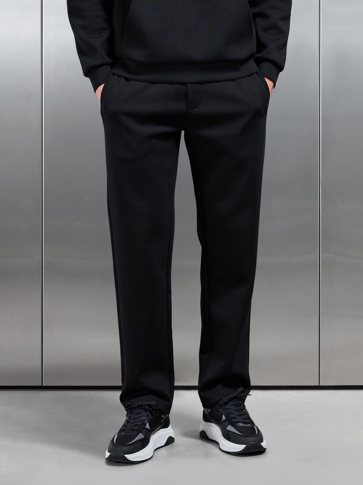 Interlock Jersey Straight Leg Jogger in Black