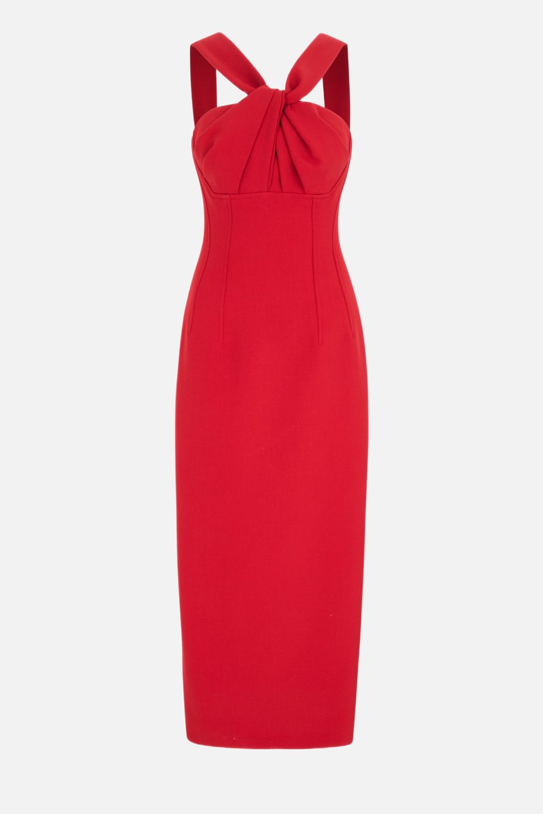 Lucciene Dress in Red Birdseye Suiting