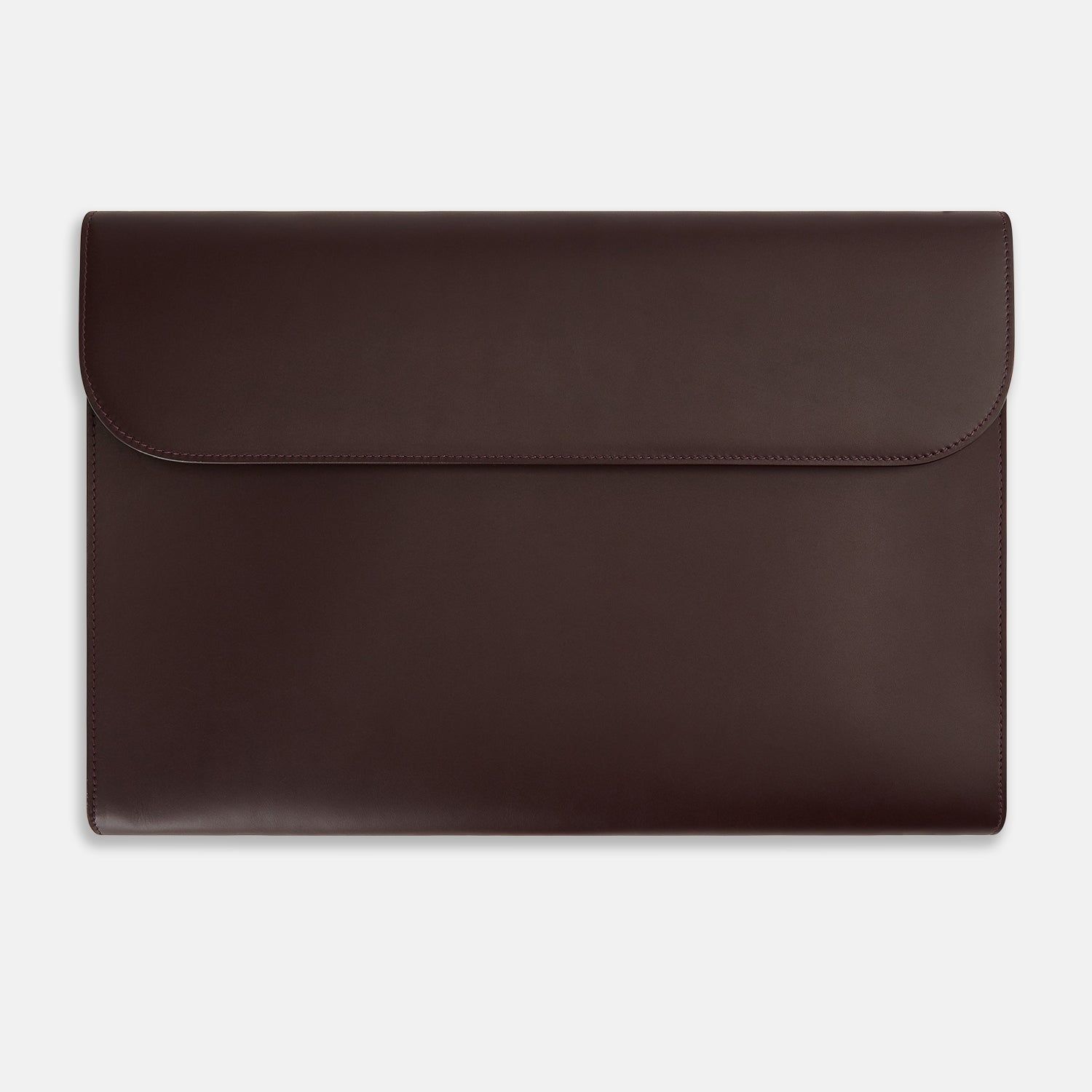 Burgundy Leather Snap-Fasten Pouch