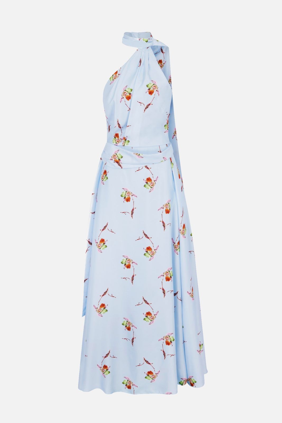 Desde Dress In Blue Lily Silk Twill