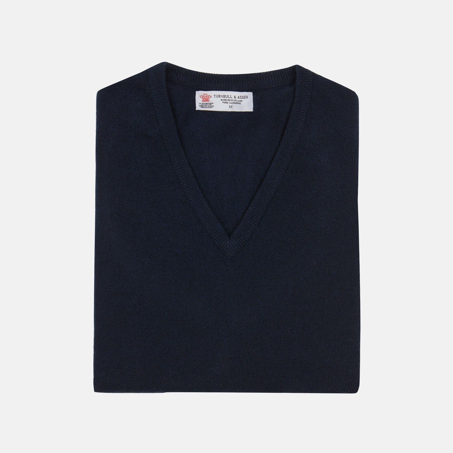 Navy V-Neck Cashmere Slipover