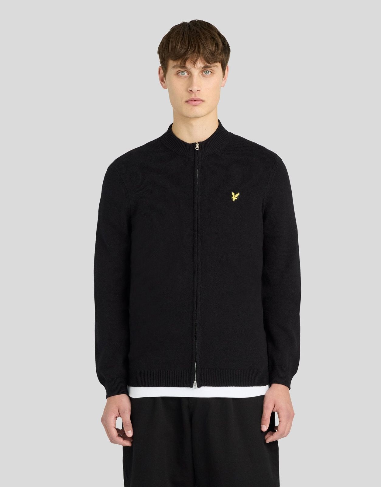 Cotton Merino Zip Cardigan