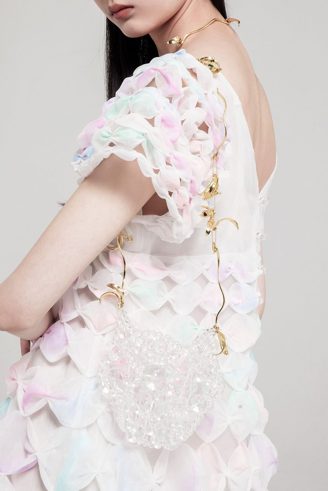 Golden Leaf Wishes Bubble Circle Bag