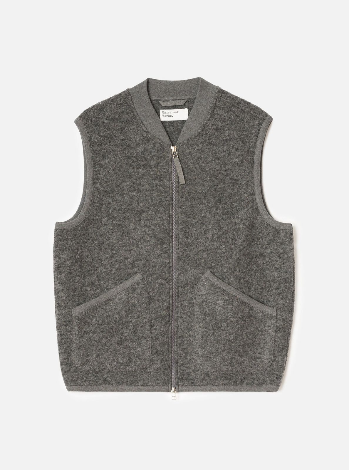 Grey Marl Wool Fleece Zip Waistcoat