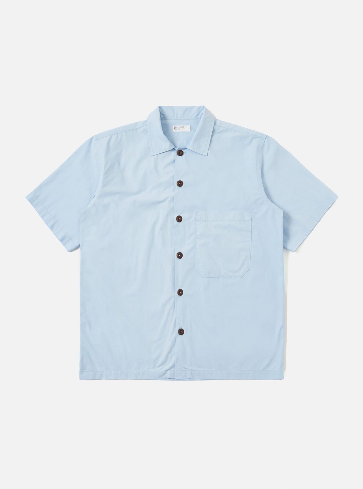 Sky Blue Paper Touch Cotton S/S Fatigue Shirt