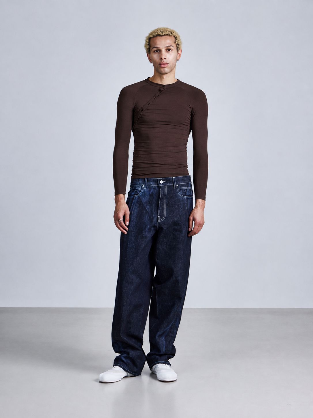 Asymmetric Henley Long Sleeve