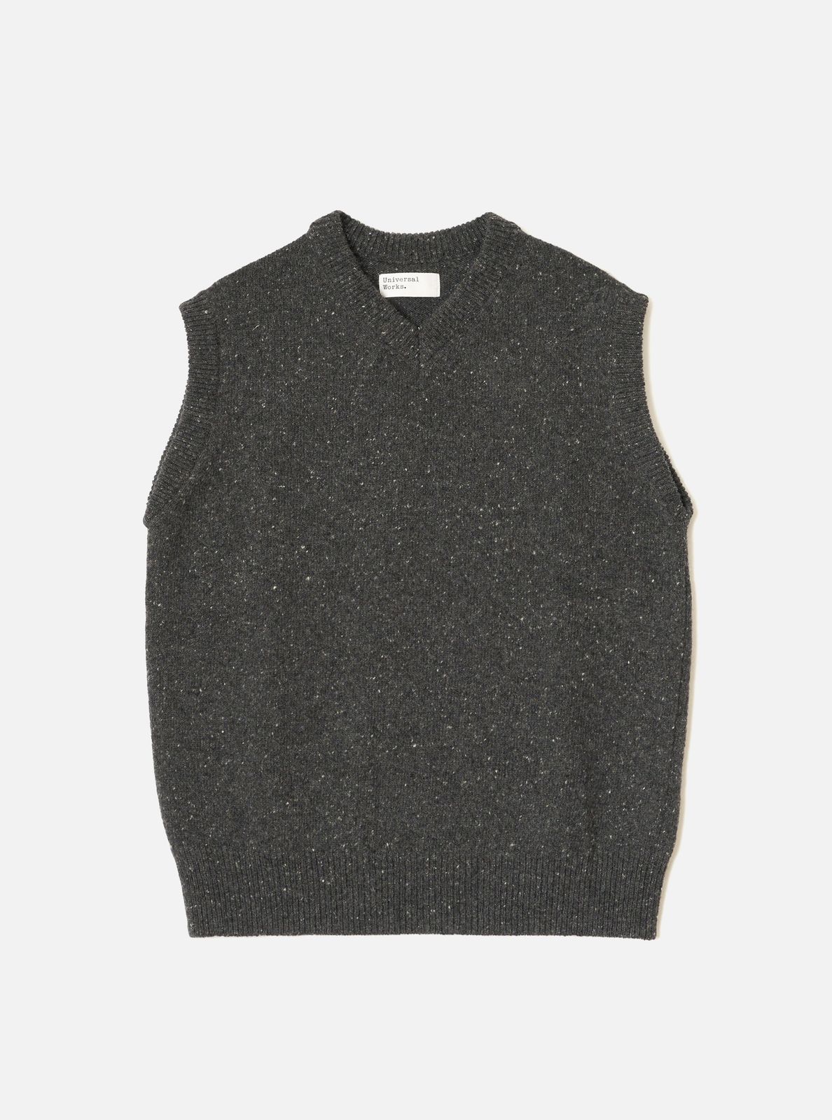 Black Wool Fleck Sweater Vest