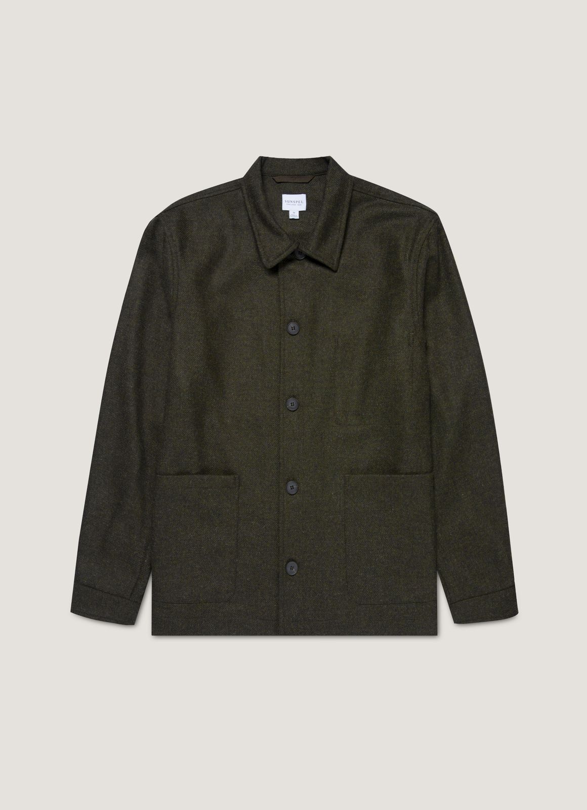 Men's Wool Twin Pocket Jacket in Drill Green