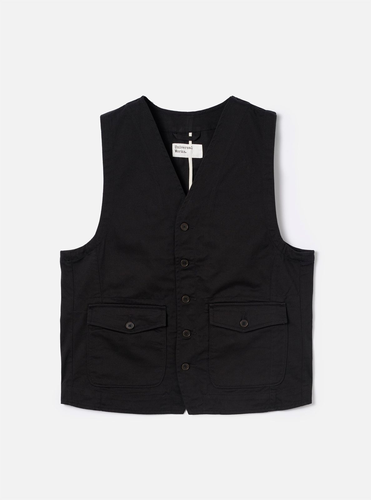 Black Twill Field Waistcoat