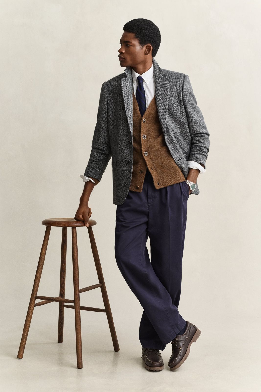 Gant x Yale Tweed Blazer - BLACK GREY