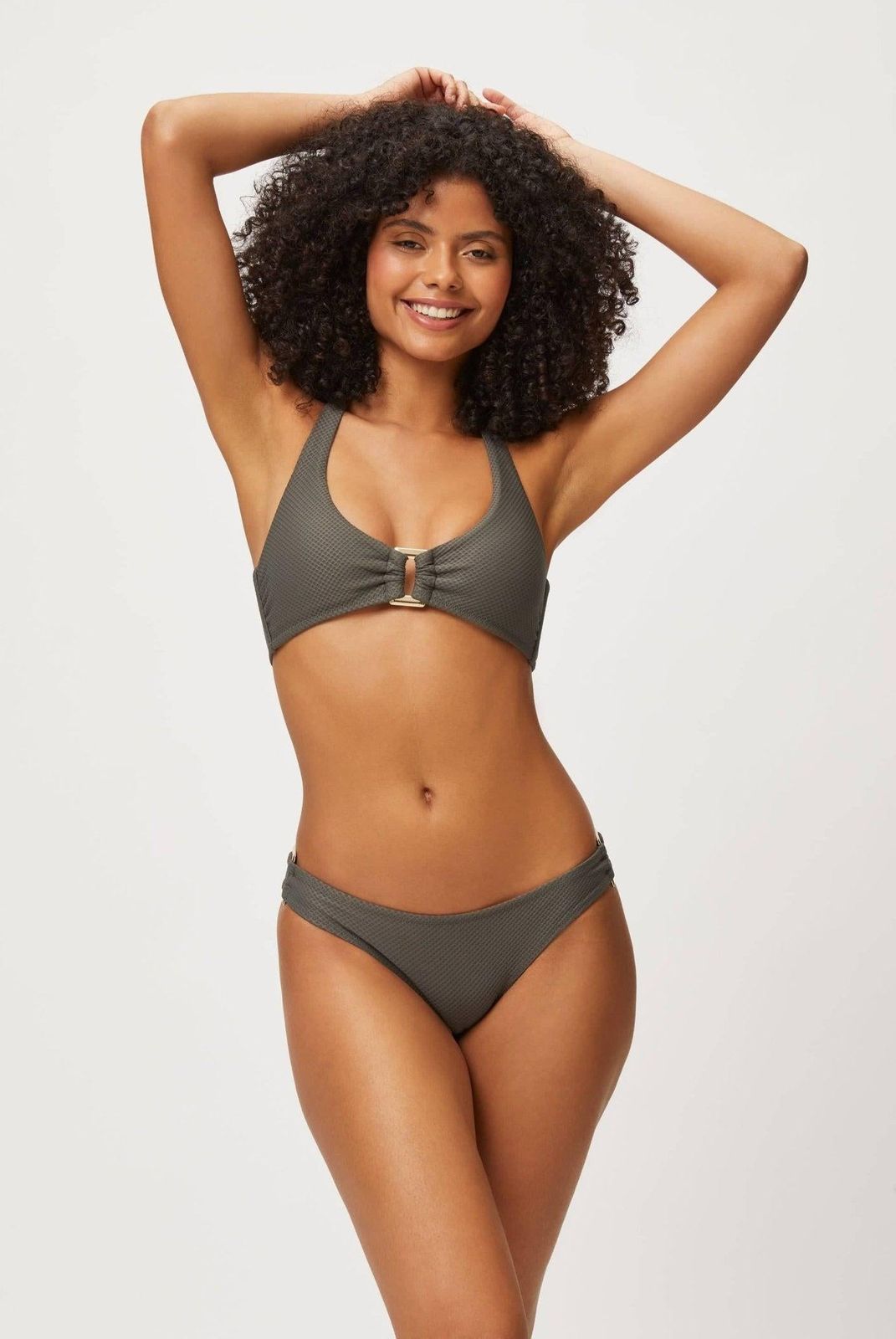 Olive Rectangle Halterneck Bikini