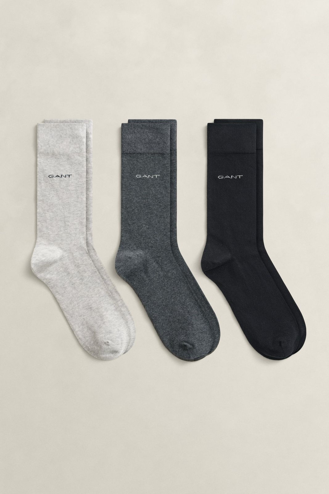 3-Pack Cotton Socks - CHARCOAL MELANGE