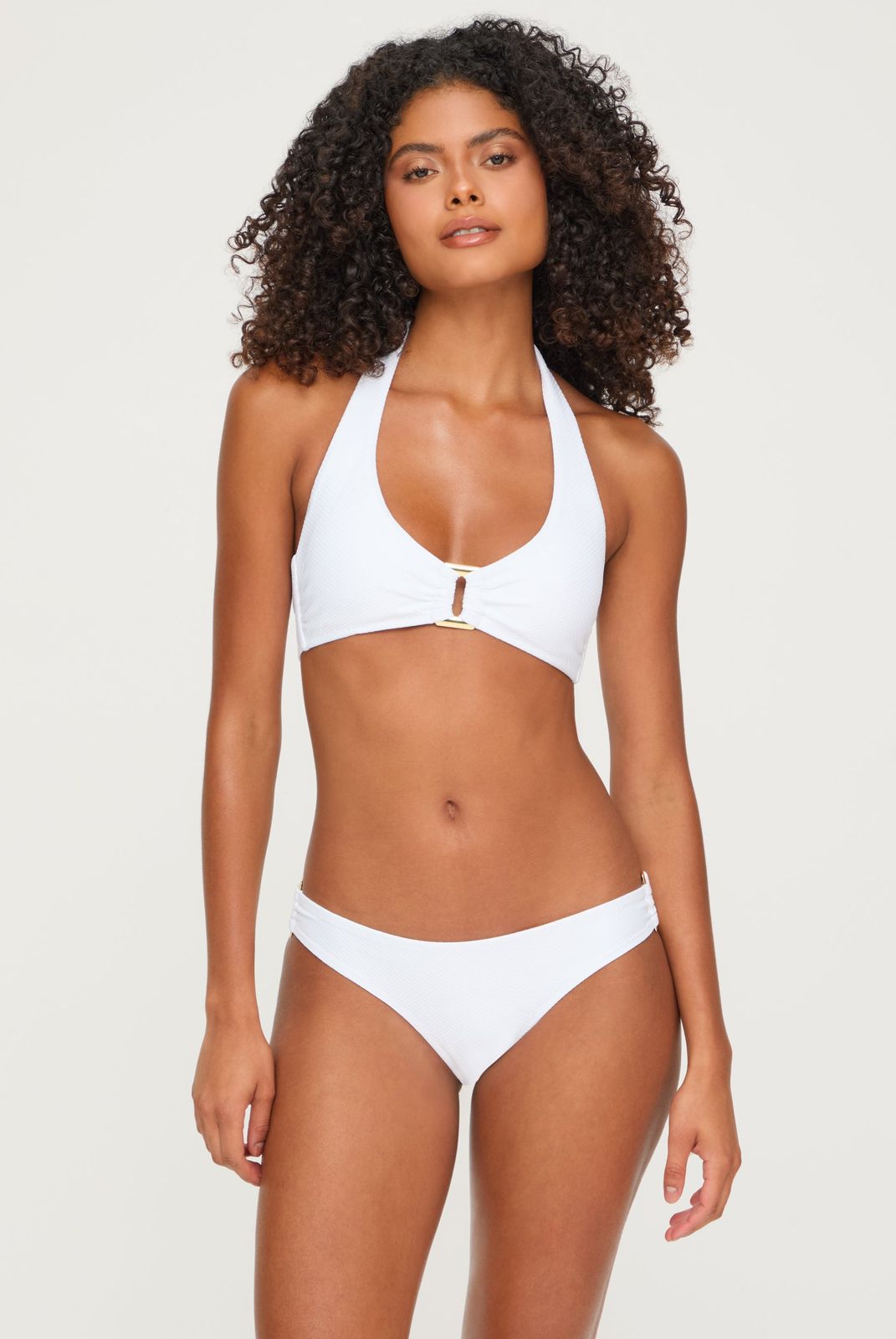 White Rectangle Halterneck Bikini