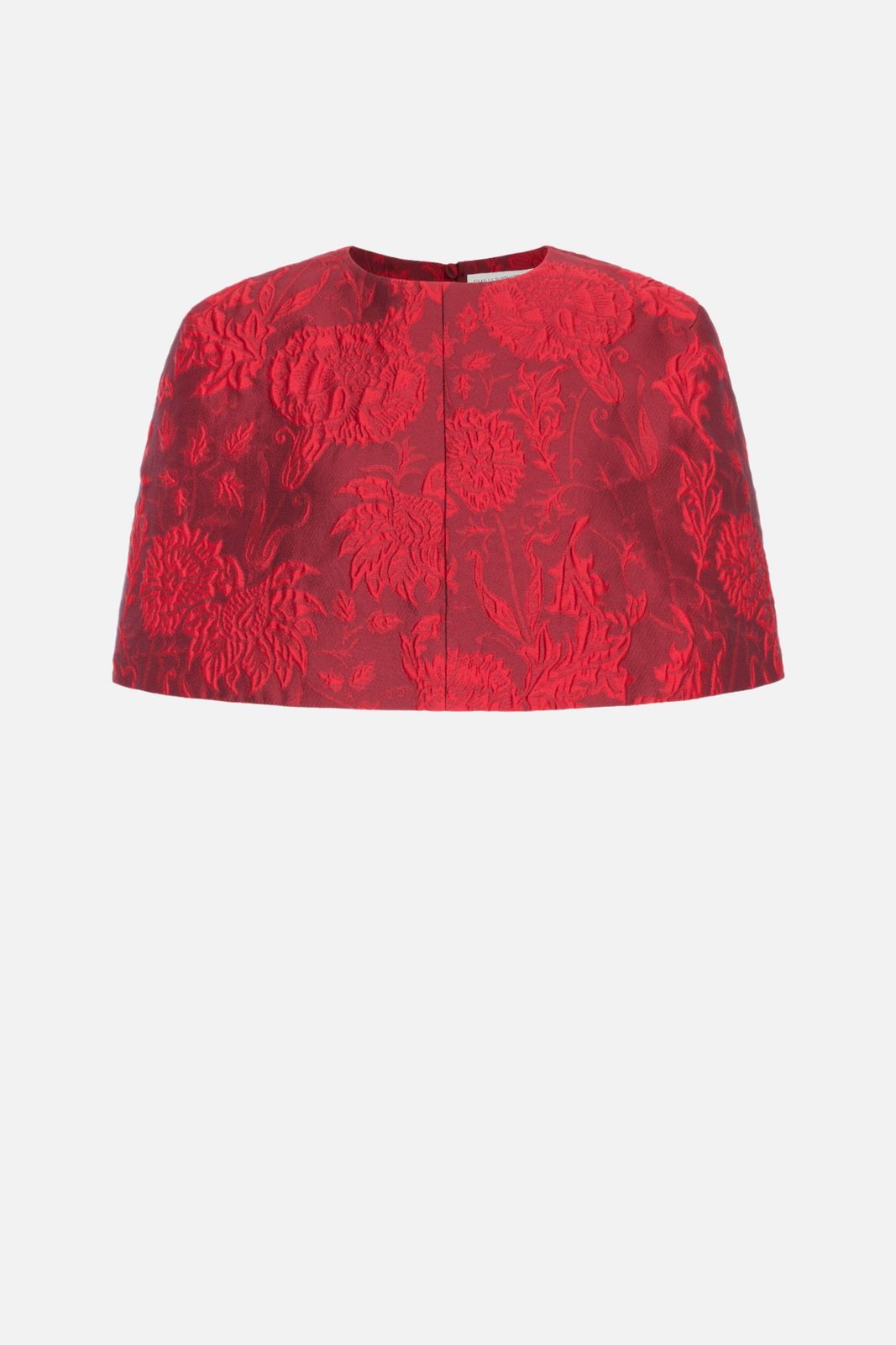 Virginie Cape in Red Floral Cloque
