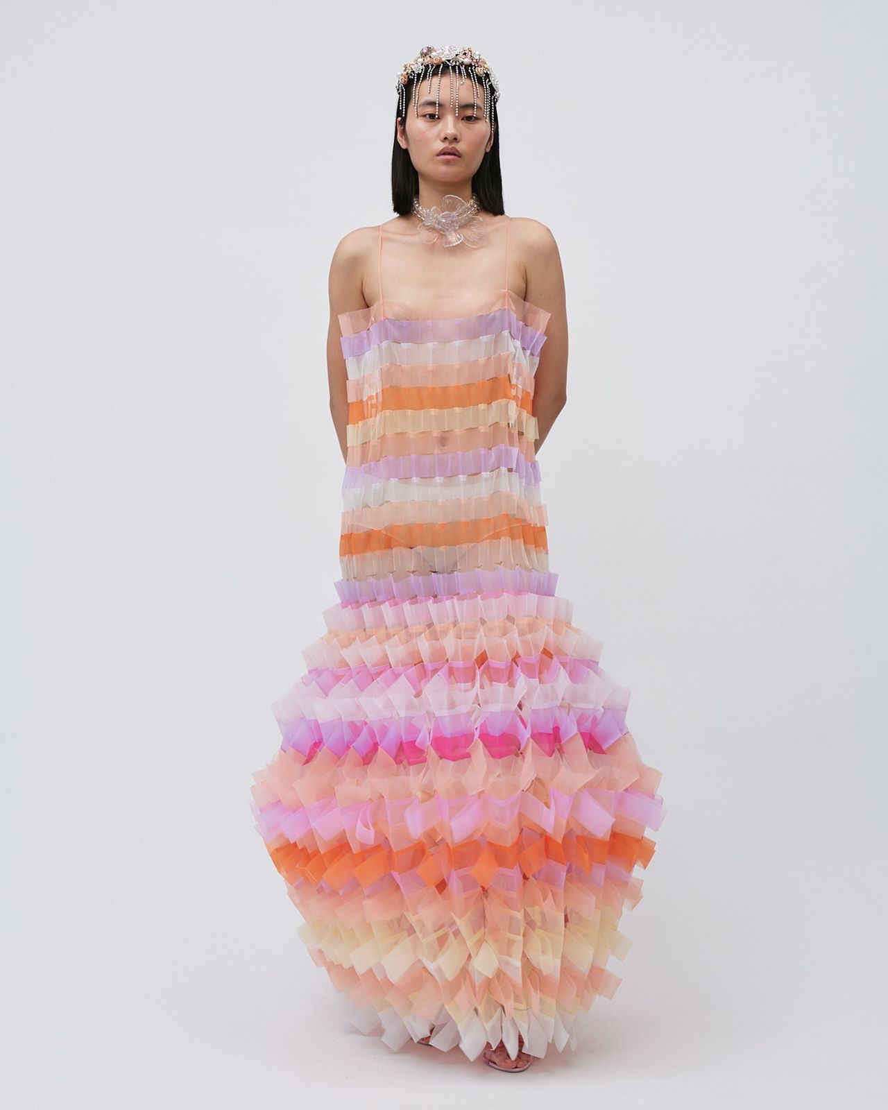 AIR-PLEAT RAINBOW MAXI DRESS