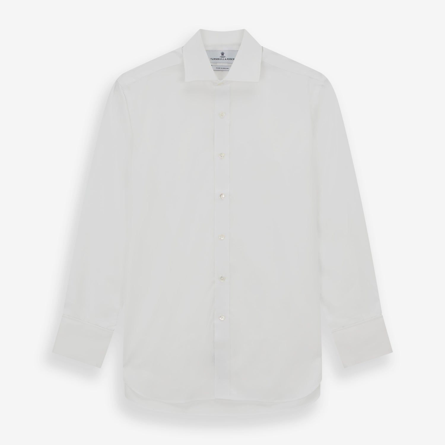 White Poplin Shirt With Regent Collar and 2-Button Cocktail Cuffs