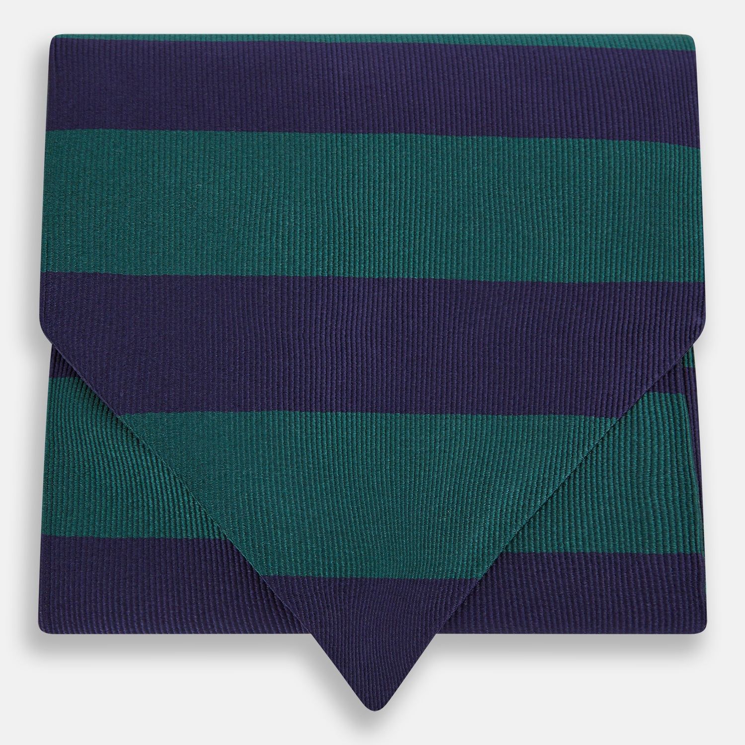 Wide Green Stripe and Navy Silk Cravat