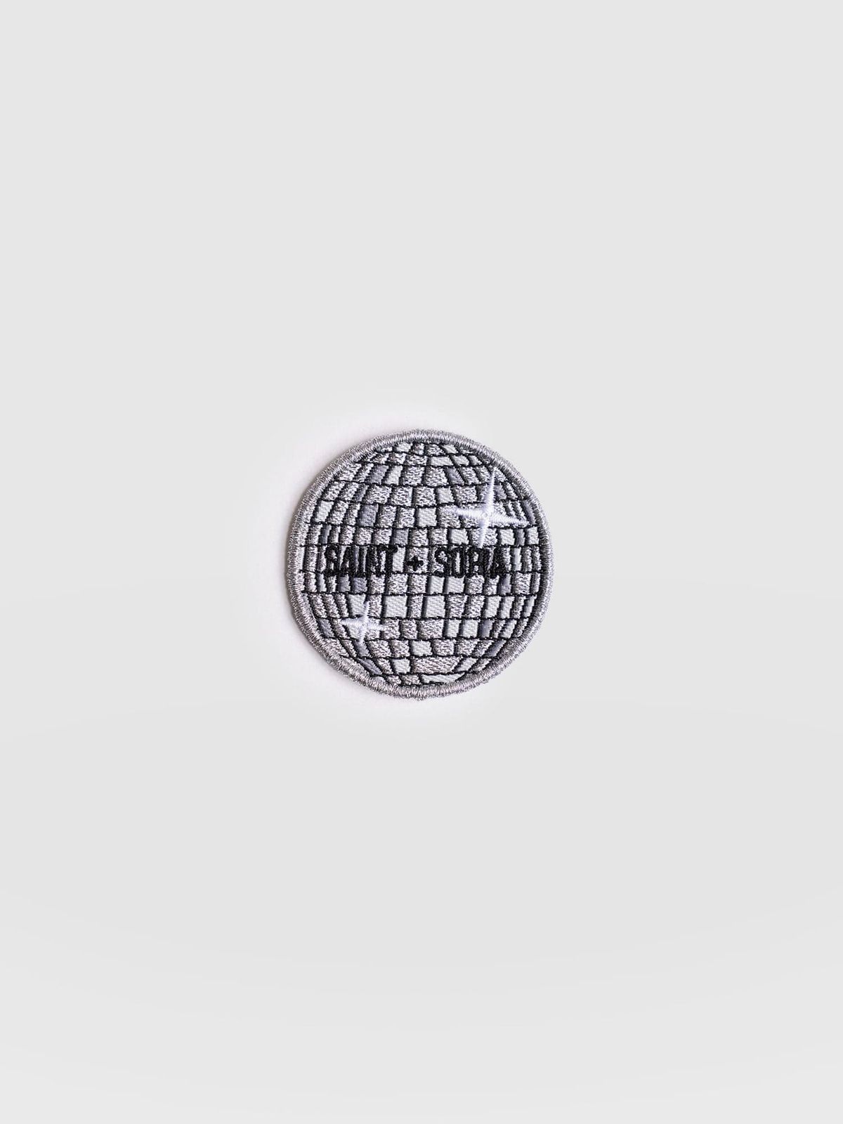 Disco Ball Sticker Badge - Grey