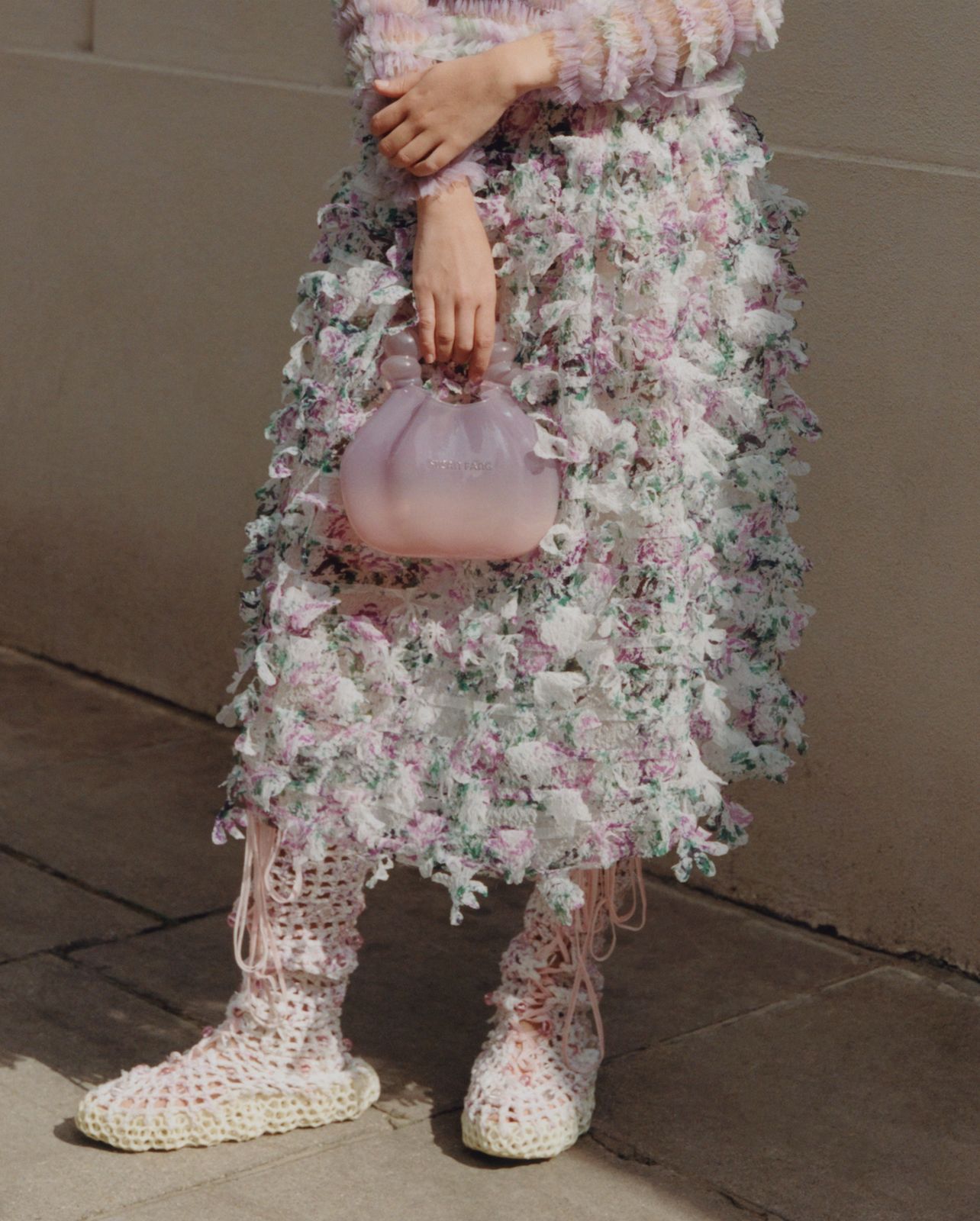 TEXTURED FLOWER SKIRT / LASER CUT