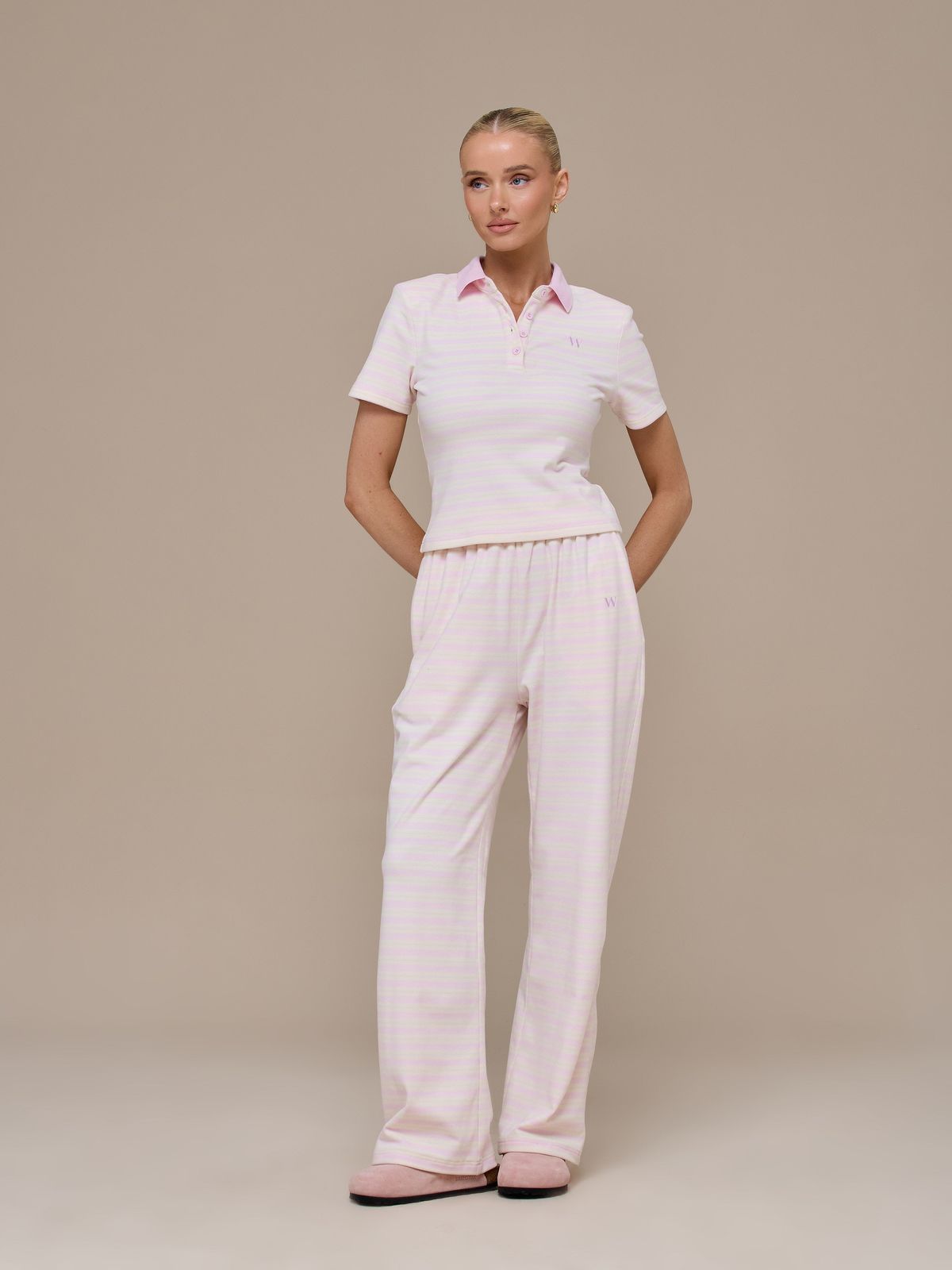 FRANKIE STRAIGHT LEG TROUSERS | PINK & LEMON