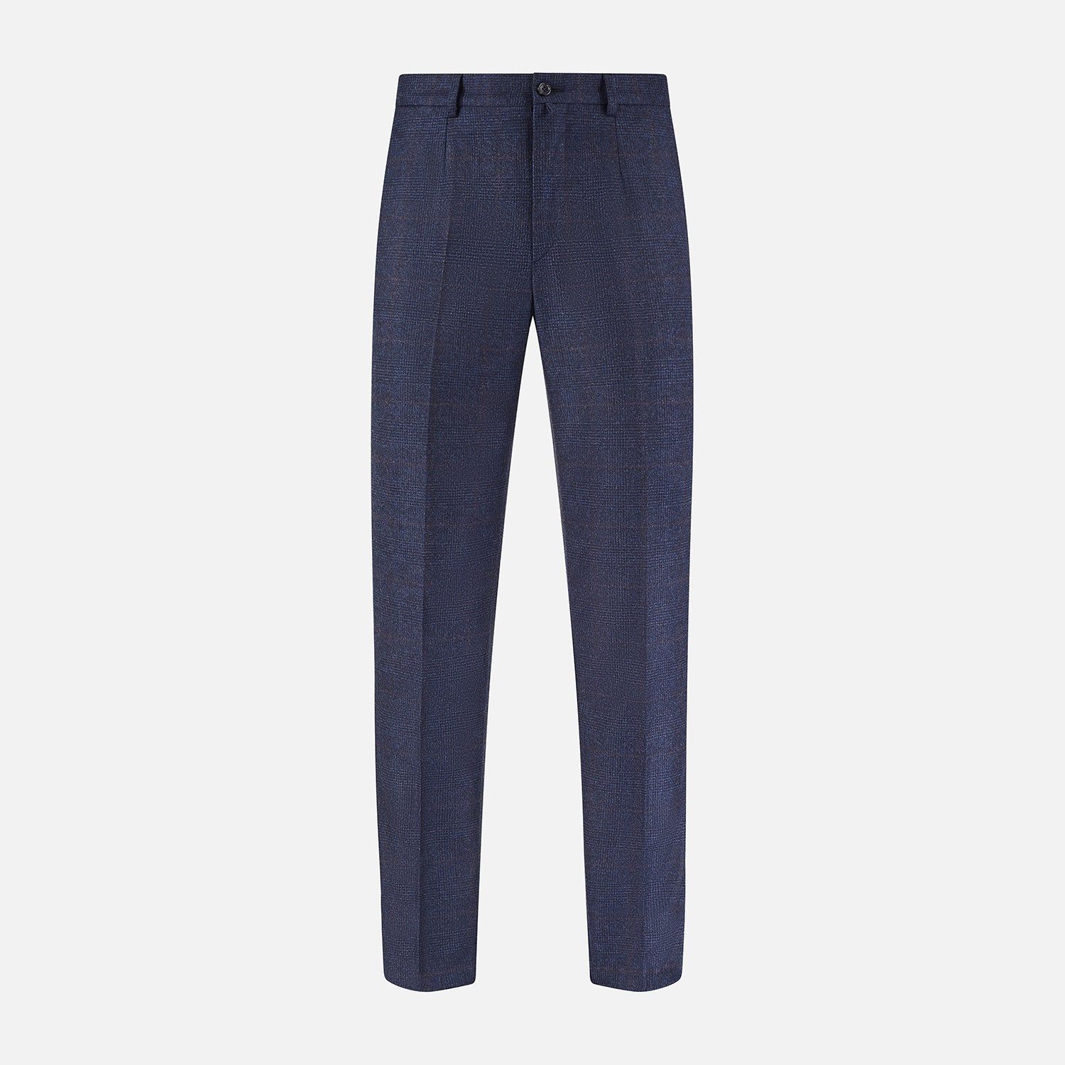 Navy and Brown Check Rupert Trousers