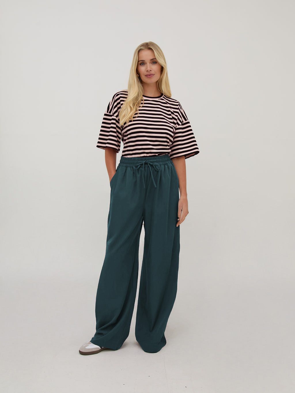 Ebba Forest Green Peached Trousers