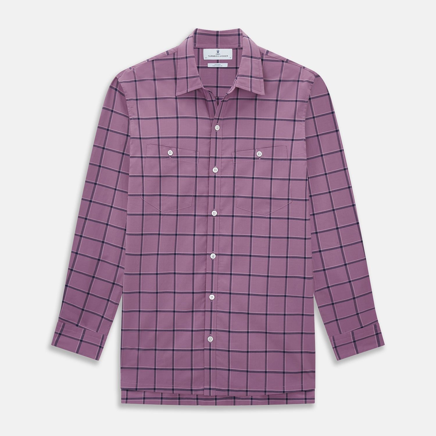 Antique Pink Grid Check Piccadilly Shirt