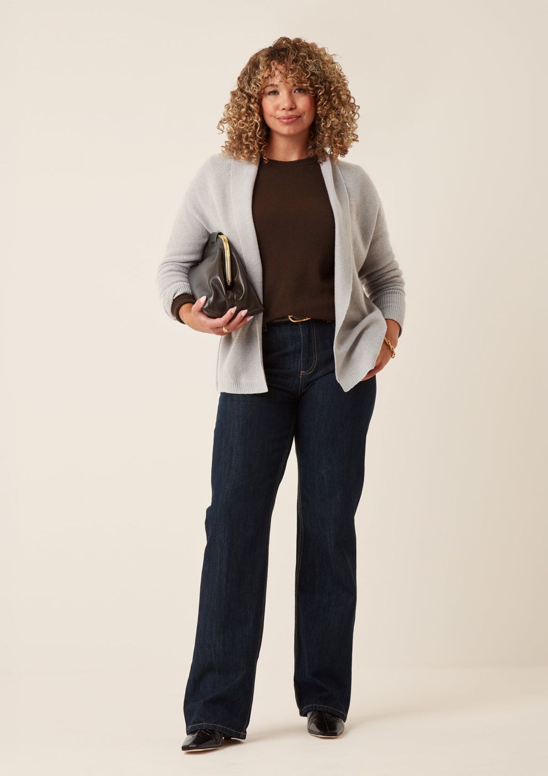 Relaxed Edge to Edge Cardigan in Foggy Grey