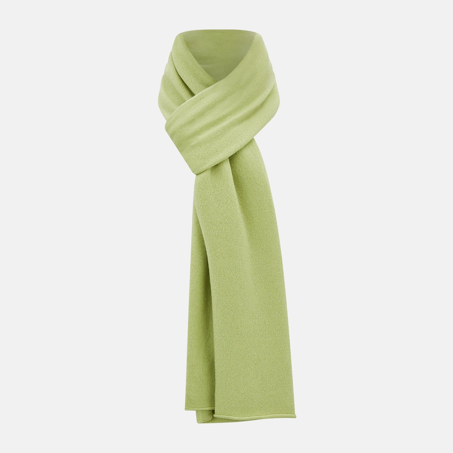 Plain Canary Yellow Cashmere Knitted Scarf