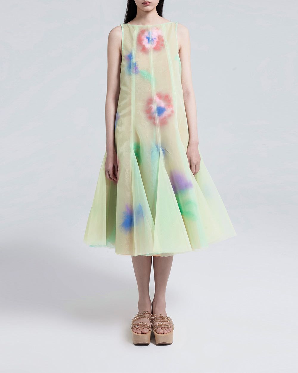 Volume Feather Embroidered Dress