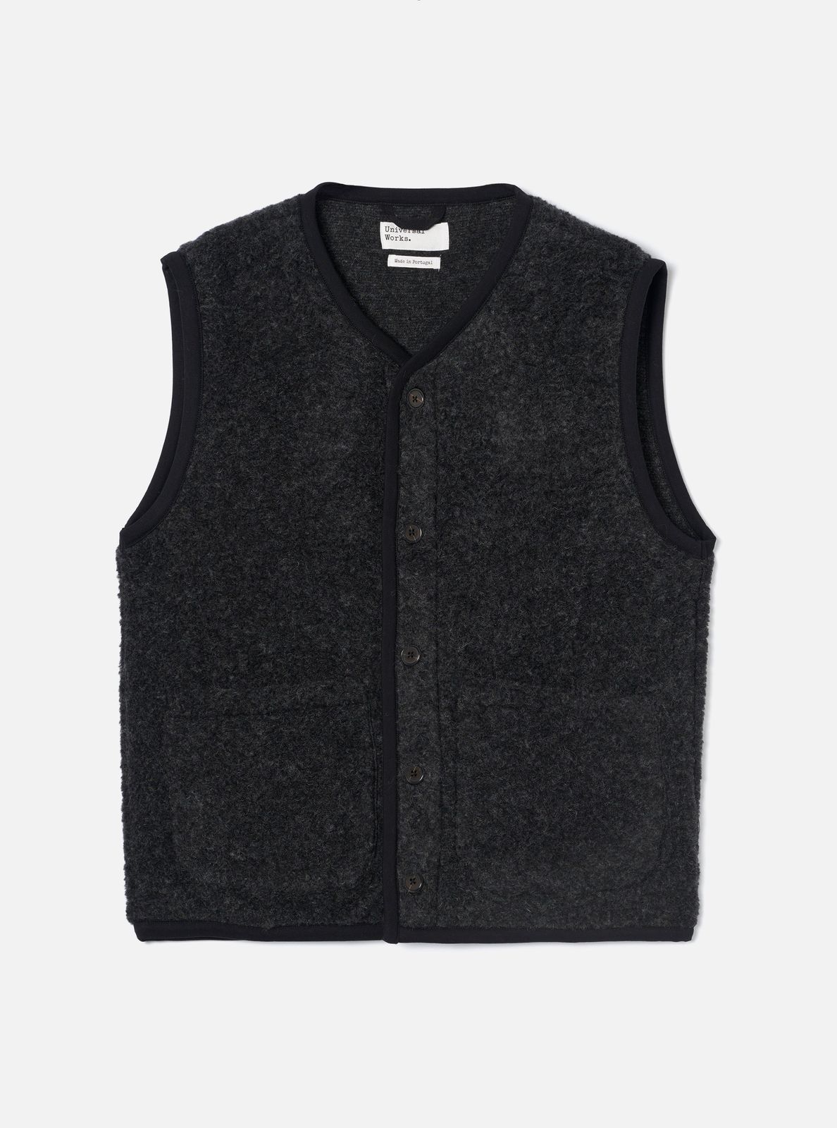 Charcoal Bouclet Fleece Lancaster Gilet