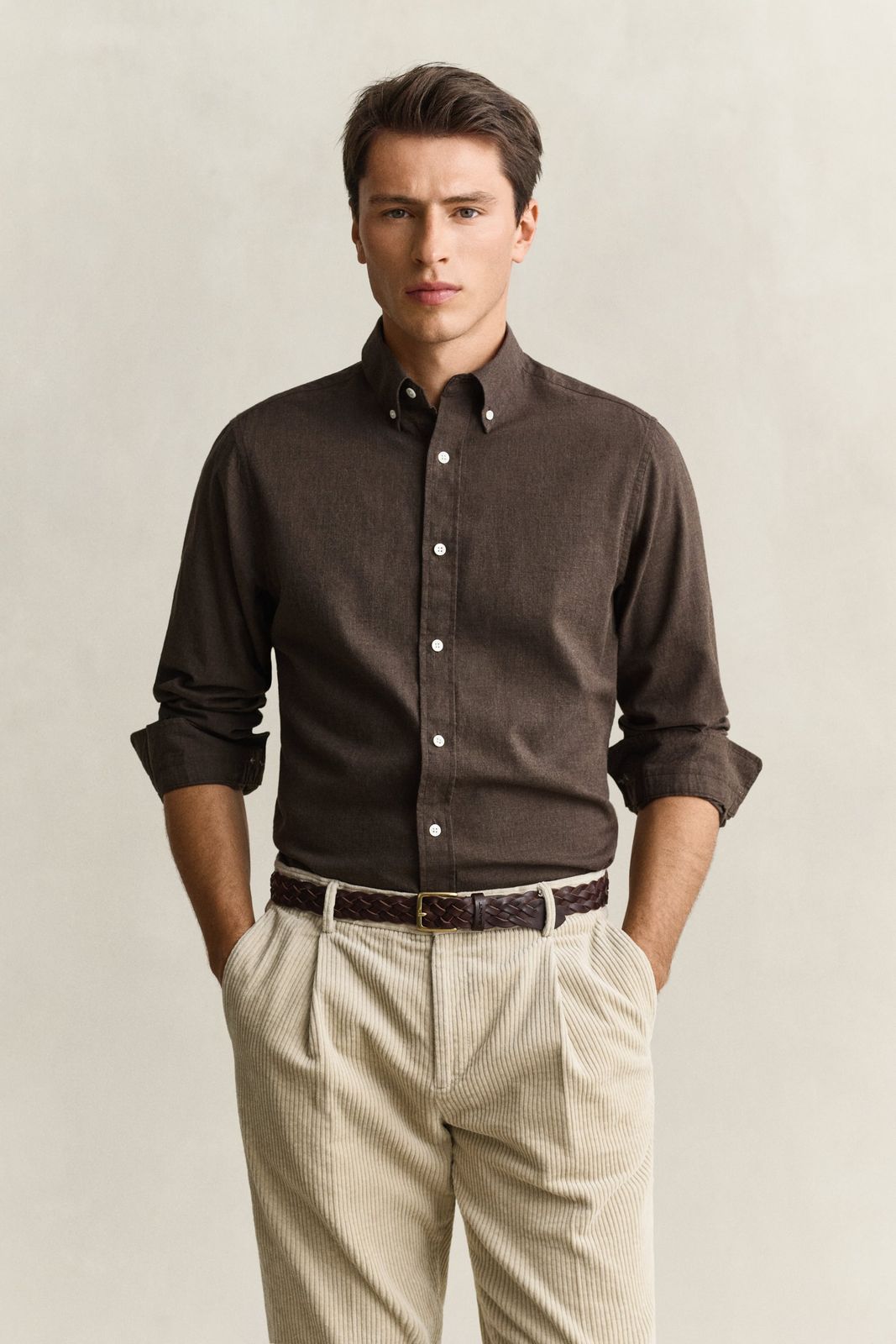 Cotton Cashmere Shirt - SAND MELANGE