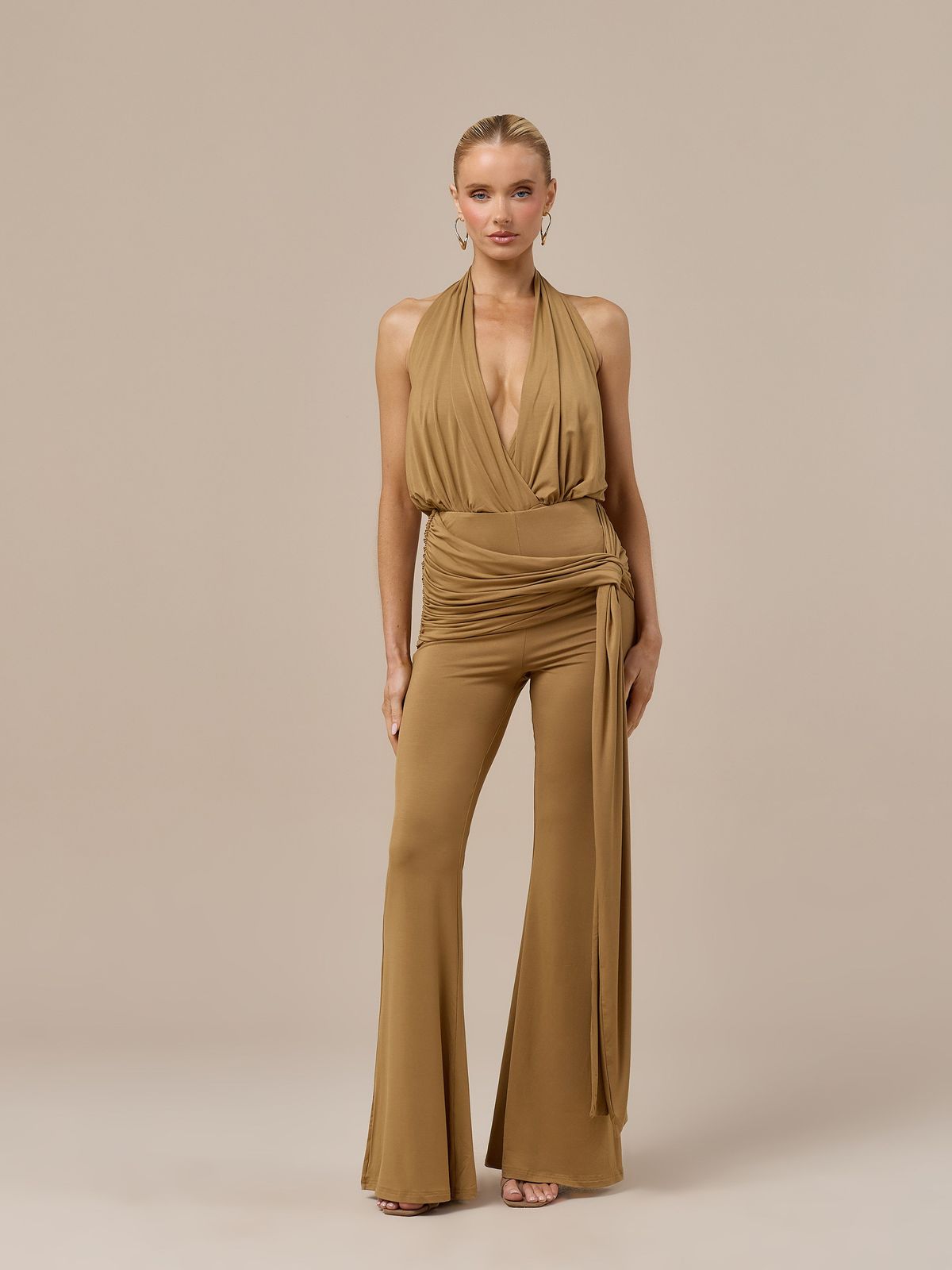 BELLA PLUNGE BODYSUIT | GOLDEN BROWN