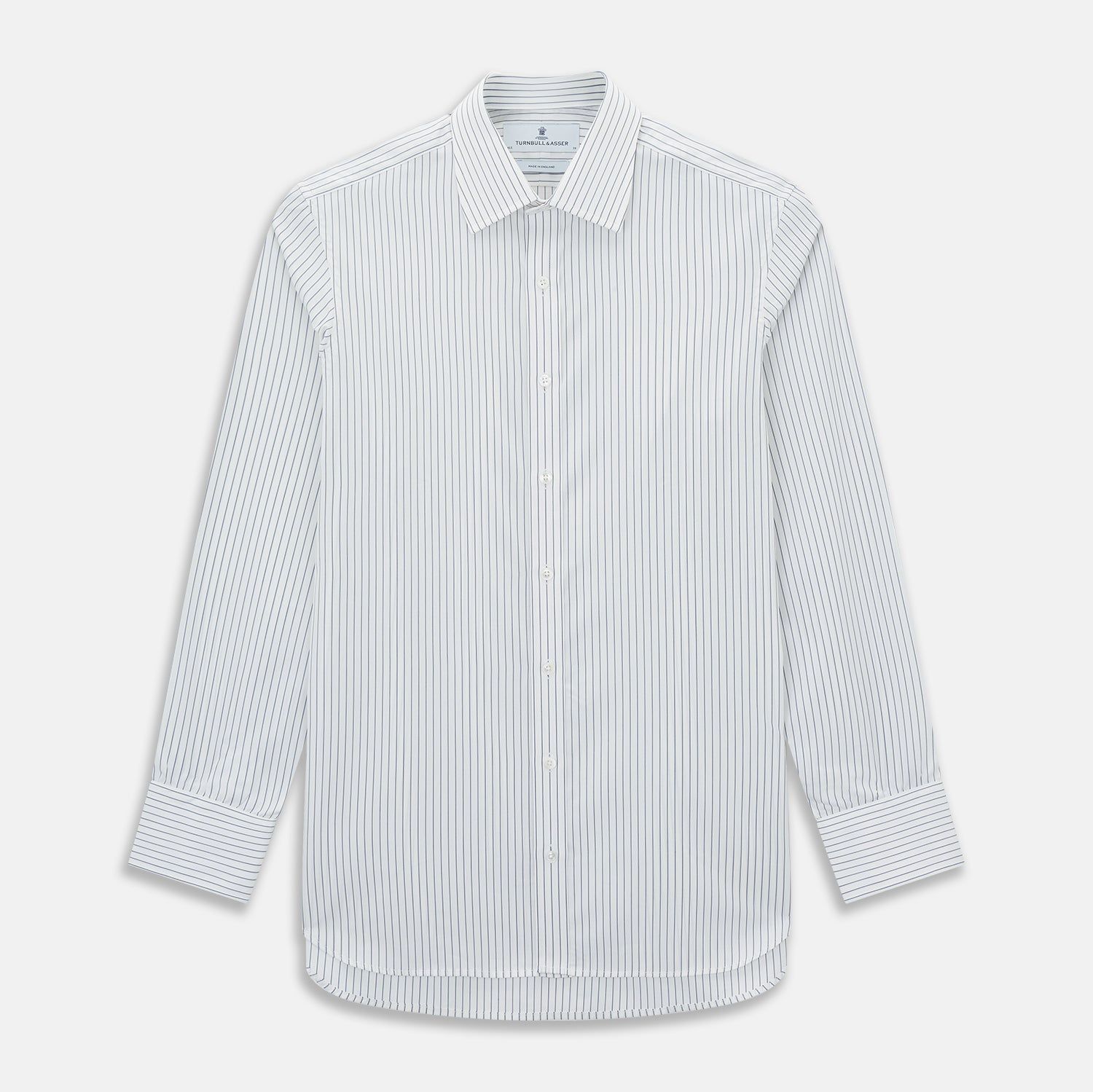 Navy Thin Track Stripe Mayfair Shirt