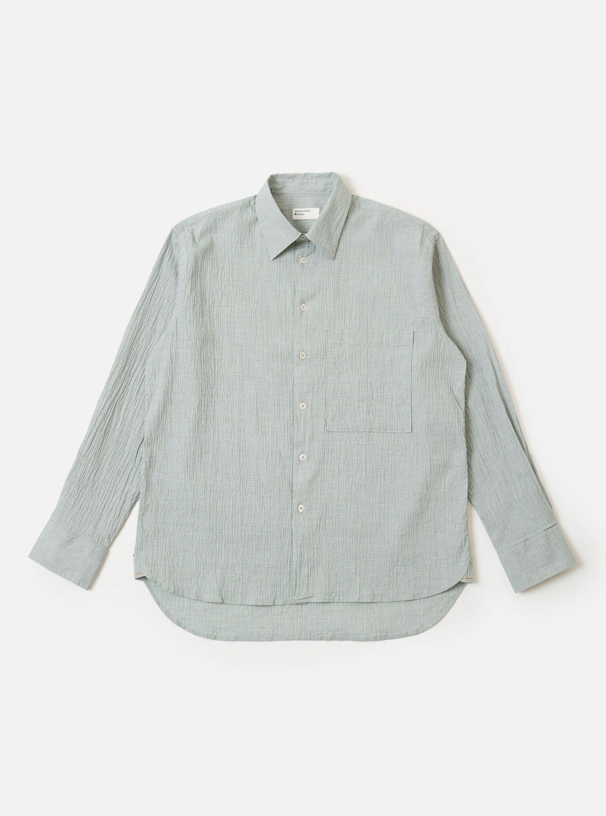 Green Seersucker Square Pocket Shirt