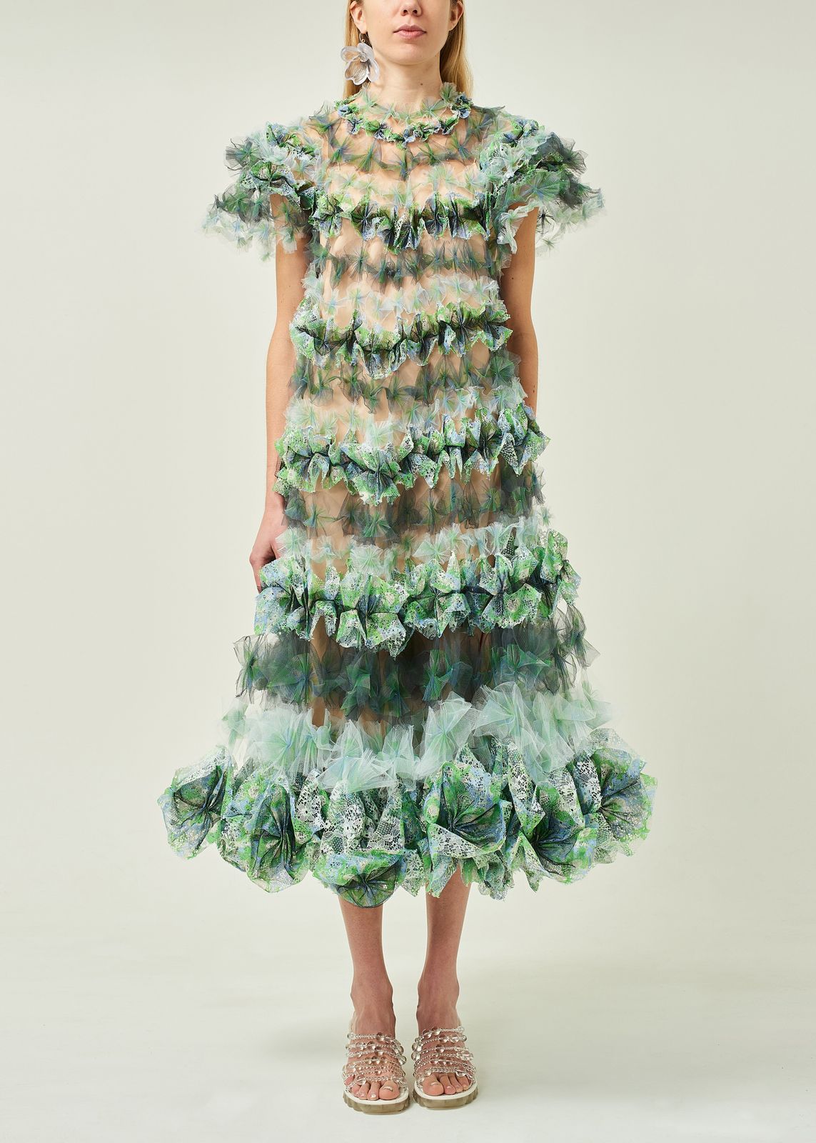AIR FLOWER TIERED DRESS