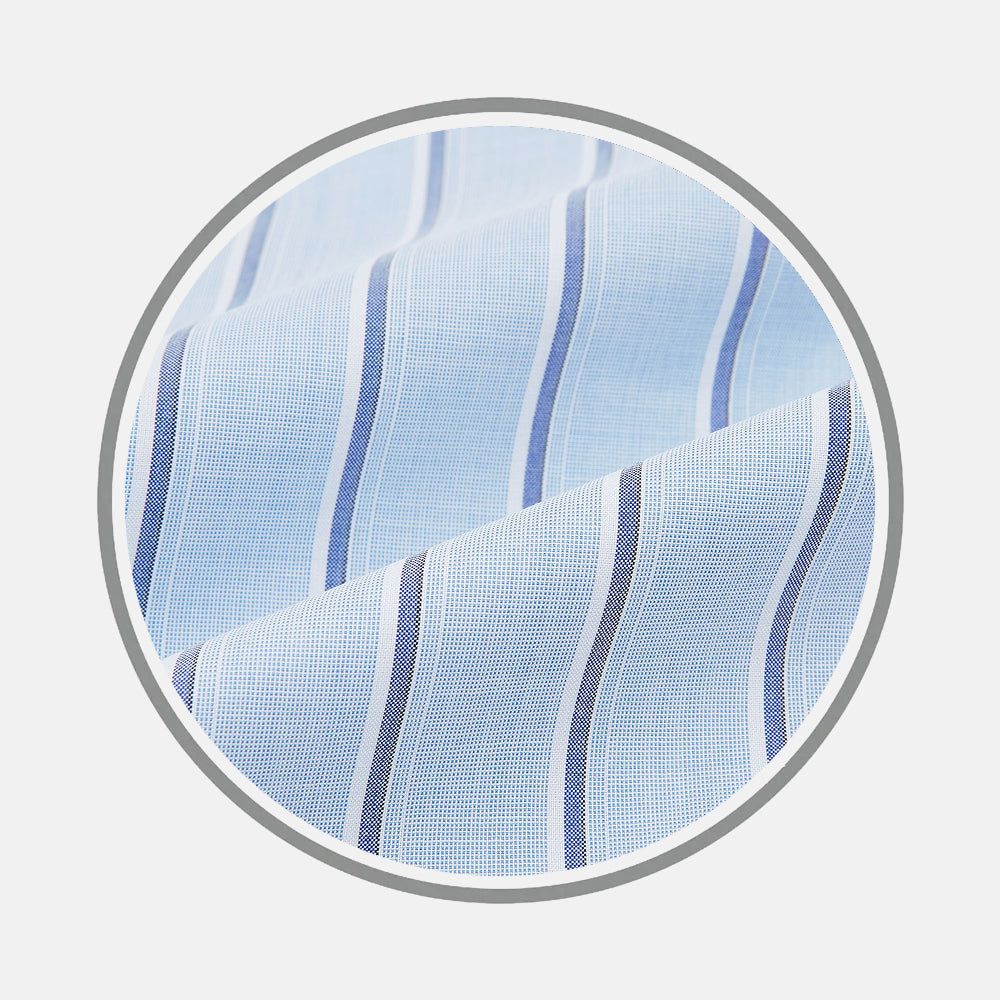 Blue and Navy Multi Stripe Fabric