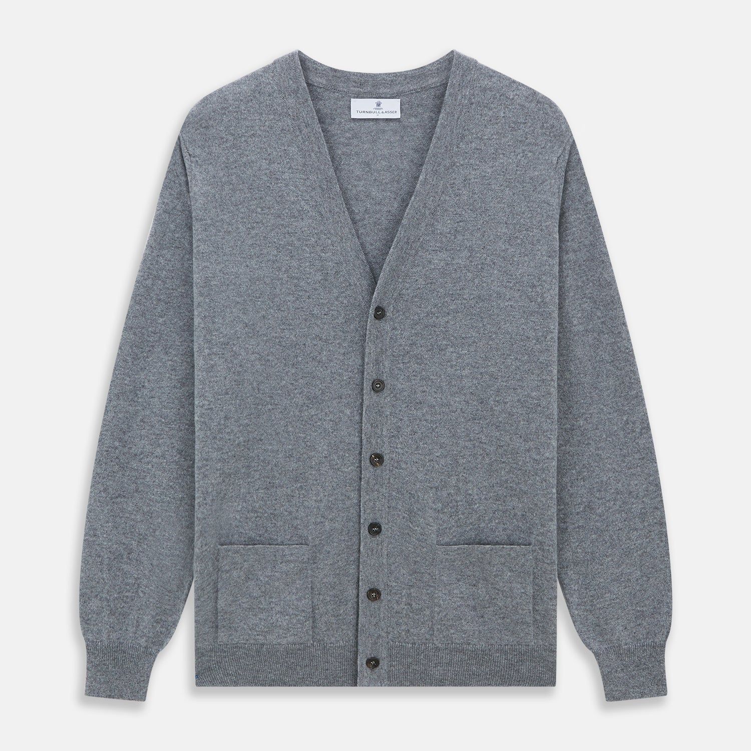 Louis Flannel Grey Cashmere Cardigan