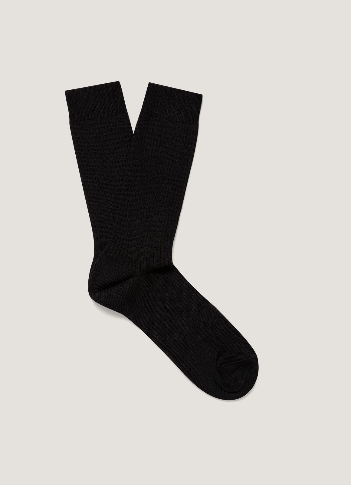 Men's Cotton Ribbed Socks in Black