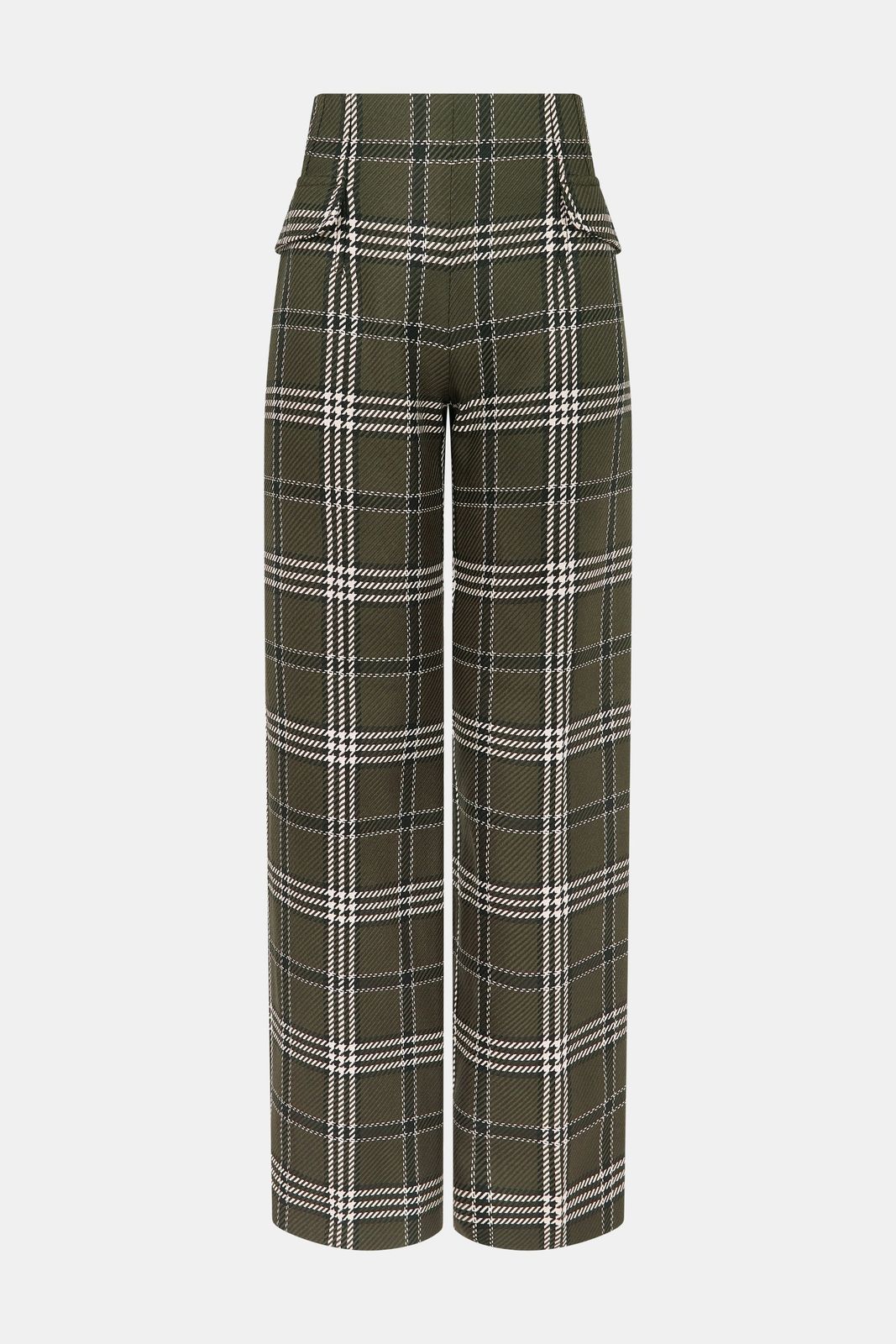 Briana Trousers In Military Green Shetland Tartan