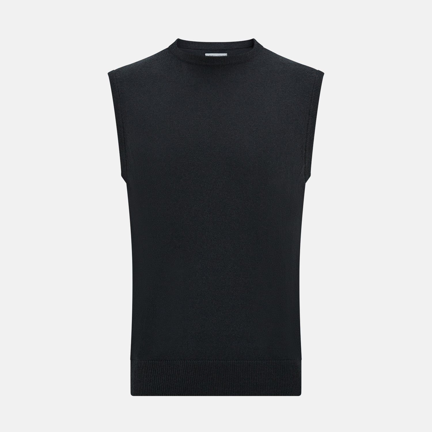 Dark Green Cashmere Round Neck Vest